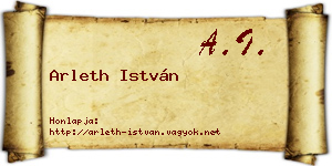 Arleth István névjegykártya
